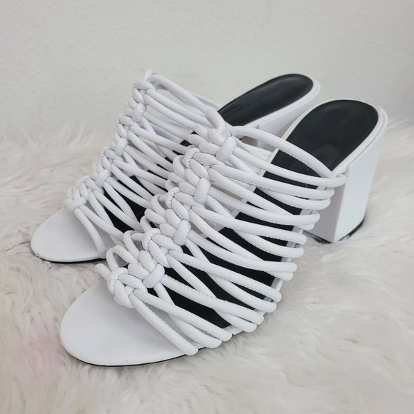 REBECCA MINKOFF Calanthe Strappy Block Heel Sandals Vegan Leather Sz 8 M - Picture 3 of 13